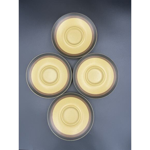 Vintage Arrow Stone Japan Cups & Saucers Set of 4– Mid Century Japanese - Picture 3 of 10